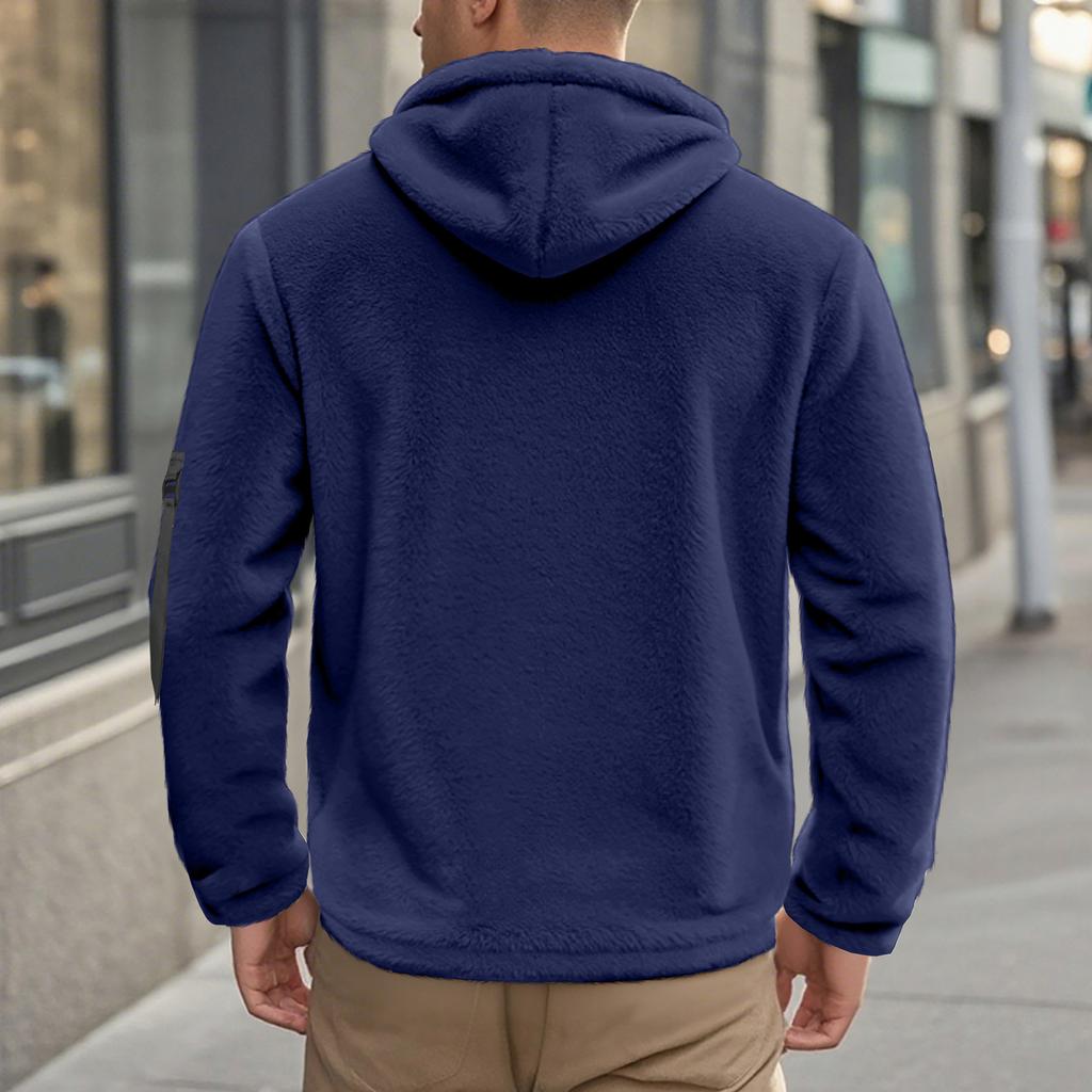 Herren Wende Kapuzen Reißverschluss Jacke Lockerer Schnitt Street für Herbst Winter