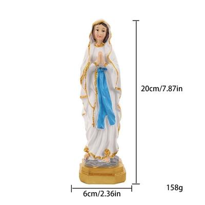 Nouvelle Statue de la Vierge Marie en Résine Artisanat Fait Main Cadeau Sculpture de la Sainte Vierge Marie Statue Religieuse de Jésus Ornement de Bureau
