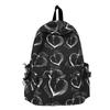 Schoolbag trendy brand original heart-shaped printed schoolbag women's large-capacity travel class backpack light and versatile trendy cool backpack 