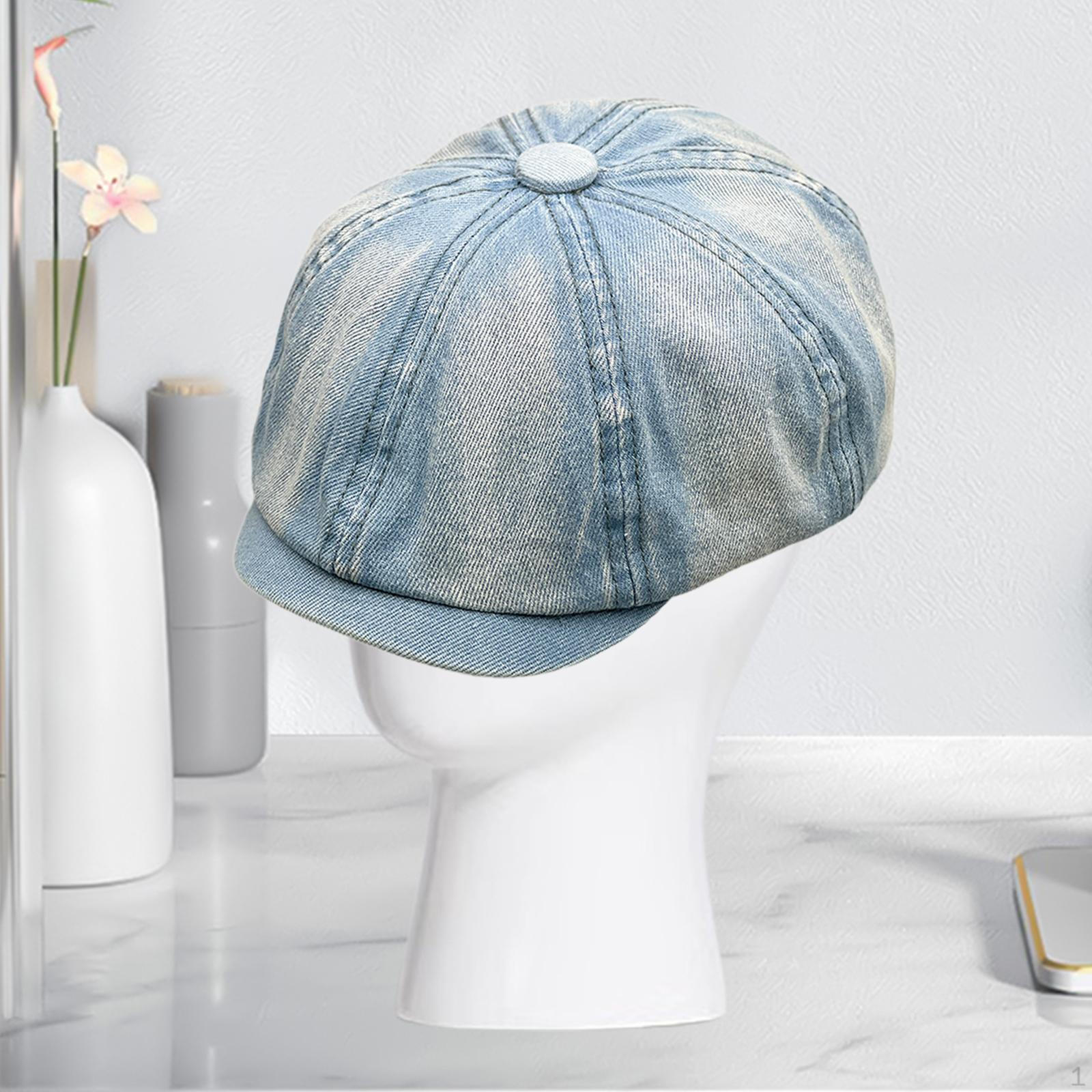 

Женский берет, кепка газетчика, 8 панелей, классический повседневный восьмиугольный вариант светло-синий