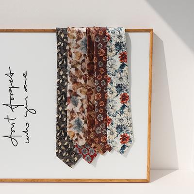 New Product, Retro Imitation Silk 9Cm Hong Kong Style Wide Version Street Printing Casual Tie Men'S And Women'S Literary And Artistic Floral