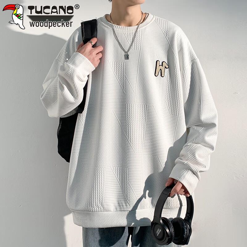 TUCANO Men's Waffle Knit Long Sleeve Round Neck Sweatshirt