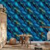 Navy, turquoise, blue and sea ink wallpaper 50x1000
