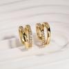 Minimalist Cross Hoop Earrings For Women Gold Color Huggie Hoops Pave AAA+ CZ X-Shape Daily Statement Jewelry for Women Party