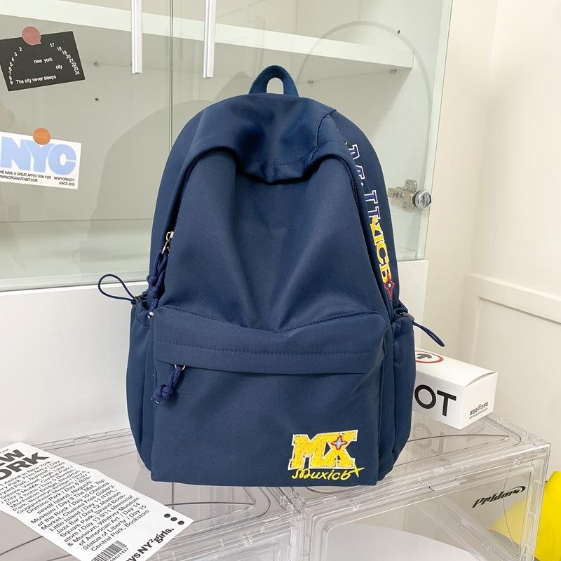 Schoolbag1011 New American Vintage Letter Embroidered Backpack for Middle and High School Students Versatile Large Capacity Lightweight Travel