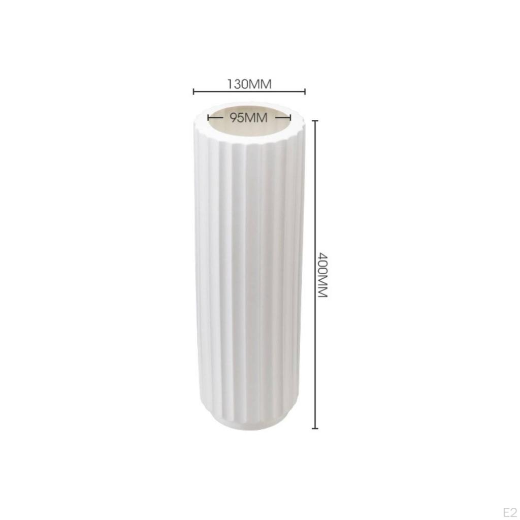 Vase with Ceramic Look Shatterproof Ribbed Lightweight for Simplicity Lovers, Florists, Living