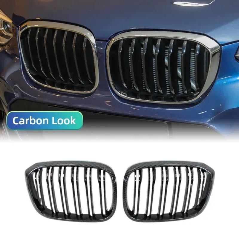 For BMW X3 X3M G01 X4 G02 2018- Front Bumper Grill Grille Gloss Black Single Slat Sport Style Car Replacement