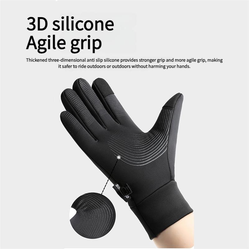 Winter Riding Gloves with Touchscreen & Non-Slip Grip, Thermal Windproof Gloves for Cycling and Outdoor Sports - Men Women Cold Protection