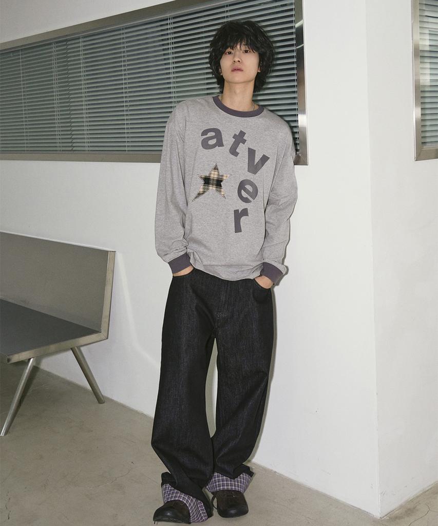 TRAVEL Check Big Arte Long Sleeve Grey