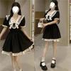 Sailor Collar Dress with Lace and Short Mini and High Cute Lolita Princess Style Dress for School Girls and Perfect for [SDSXZWG] Women's Ribbon,