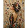 Mosaic Abstract Floral Woman Canvas Painting Wall Art Boho Woman With Flower Print Botanical Lady Tree Of Life Poster Home Deco