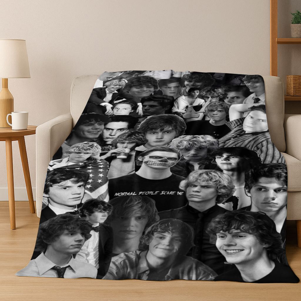 26 Stili Evan Peters Bello Arte Coperta di Flanella, Coperta Morbida e Accogliente per Casa Camera da Letto Letto Divano Picnic Ufficio Coperta Regalo Bambino