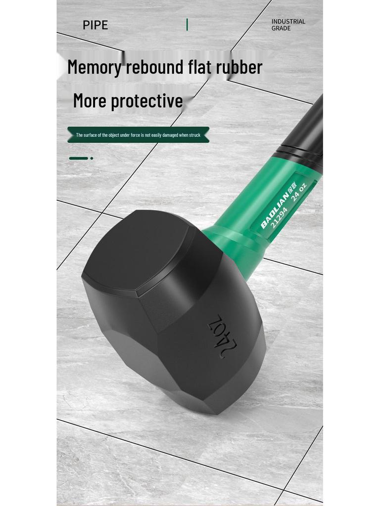 Baolian Shockproof Rubber Hammer - Anti-bend, Industrial Grade, Solid, Multifunctional Installation Tool for Flooring and Tiles.