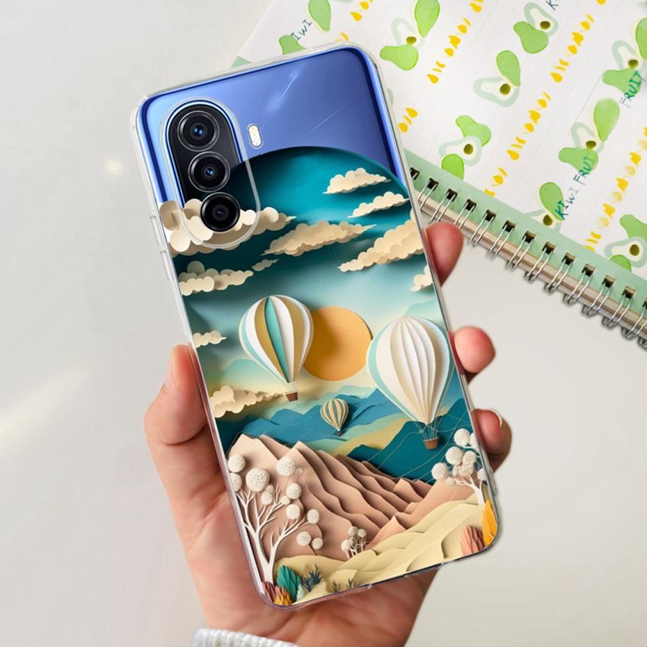 Schöne gemalte Hülle für Huawei Nova Y70 Plus Nova70 Weiche Silikon TPU Rückseite für Huawei Nova Y70 Y 70Plus MGA-LX9 Handyhülle