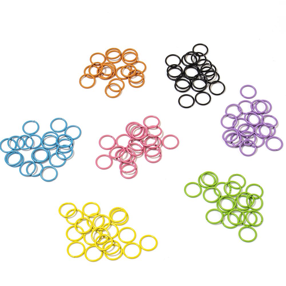 50Pcs Multicolor Charm Metal 8 10mm  Single Loops Jump Rings DIY Jewelry Findings Closed Ring For Keychain Bracelet Accessories