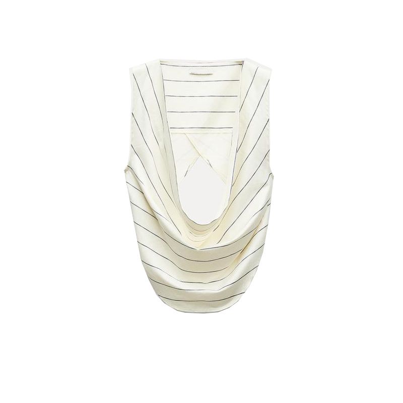 

Spring New Women s Clothing Stripes Draped Collar Top 1058034 Vacation Style Striped Wide-Leg Pants 1058030 Stripes Tops L