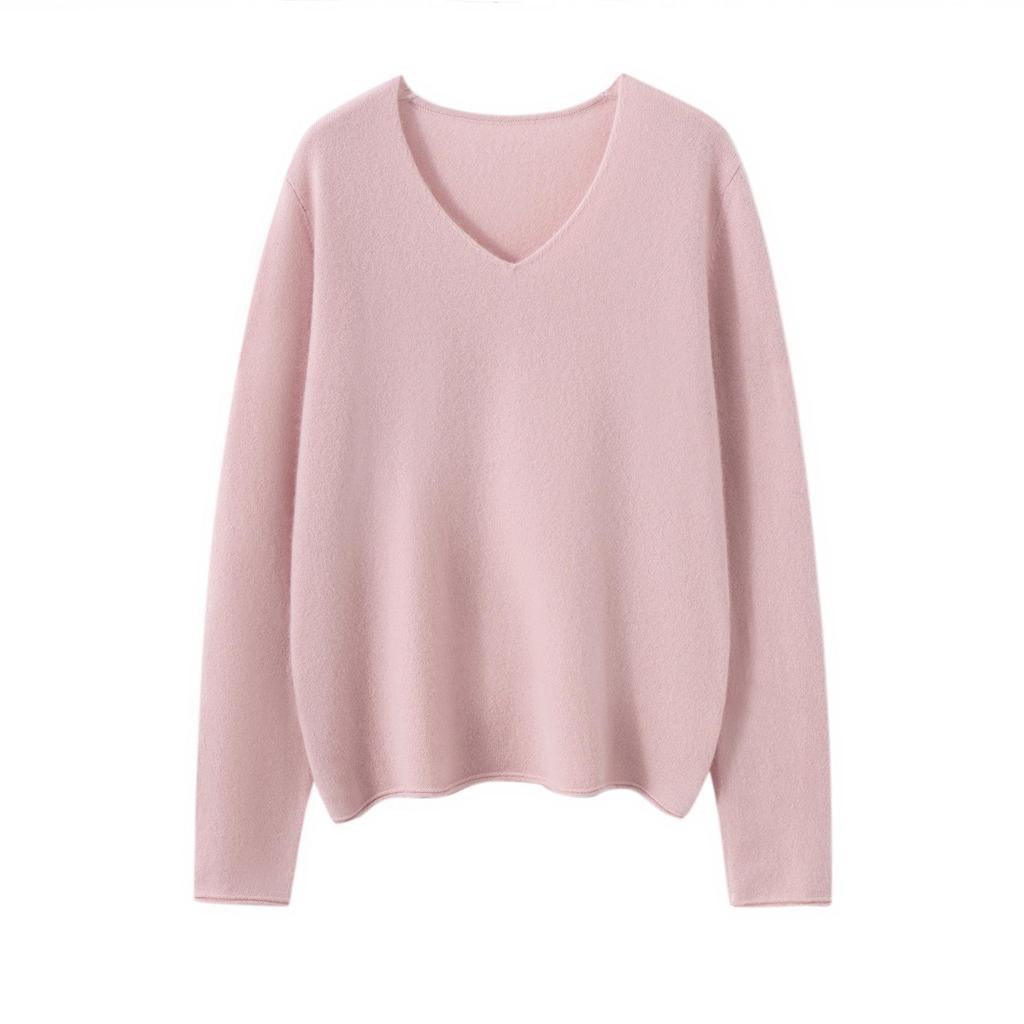 Women's 100% Pure Cashmere V-Neck Sweater - Autumn/Winter Knitwear Pullover