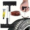 Kit de Reparare Pană cu Pachet de Dopuri pentru Anvelope Biți din Oțel Inoxidabil cu Mânere Durabile - Kit Portabil și pentru Uz Intens pentru Puncții Auto