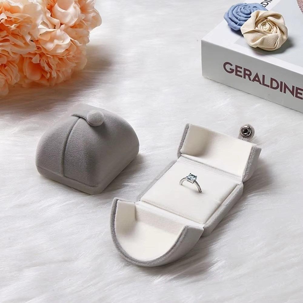 Ring Earring Bracelet Necklace Storage Jewelry Storage Box  For Engagement Gift Grey Ring Box