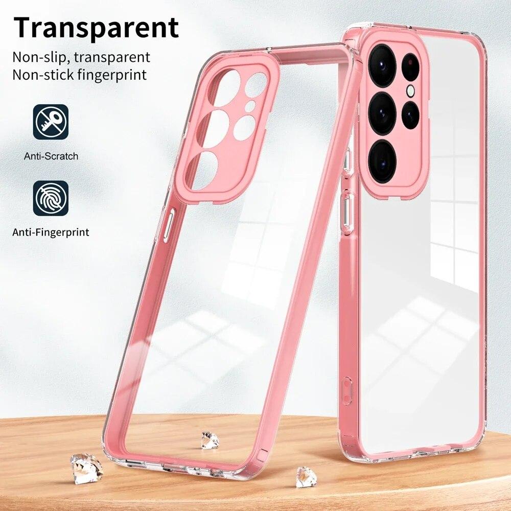 Phone Clear Cover for Samsung Galaxy S24 S23 Ultra A14 A04 A34 A54 A13 A23 A33 A53 A73 A52 A24 A05 A15 A25 Case Protector Bumper