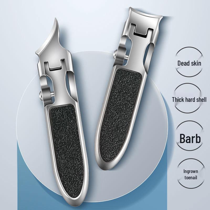 Portable Powder Steel Thin Nail Clippers Set with Anti-Splash Angled Flat Edge - New Model
