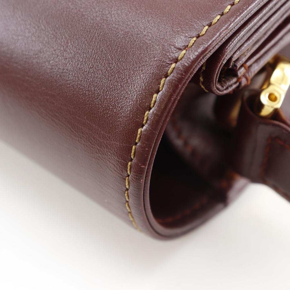 Cartier Must Line Shoulder Bag Bordeaux Calfskin Women Used