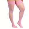 Women Thigh High Lace Floral Sheer Ultra Thin Stockings Cosplay Lolita Large Plus Size Gothic Girls JK Lace Over Knee High Socks for Curvy Woman 3XXXL