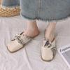 Guochao evening flat French temperament lazy one pedal new French gentle baotou half slippers female summer