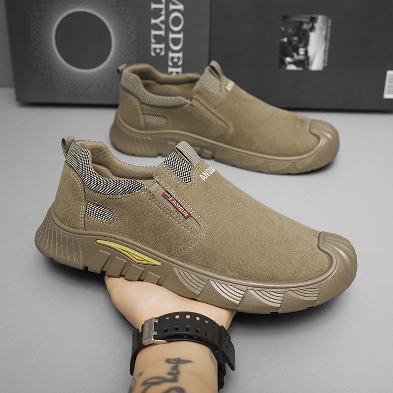Breathable Steel Toe Slip-On Work Shoes for Spring and Autumn