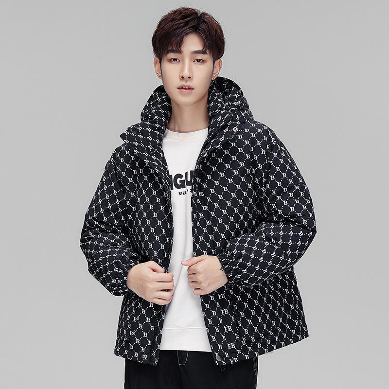 

Winter Clothes Couple Duck Down Jacket Hooded Jacket Men s and Women s Winter Live Casual Thickened Down Men s Style M чёрный