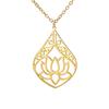 LIKGREAT Lotus Pendant Necklace Lotus Flower Double Layer Choker Stainless Steel Buddhist Yoga Meditation Jewelry Gift for Women