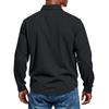 Men's Casual Style Solid Color Loose  Shirt Long-sleeved Top