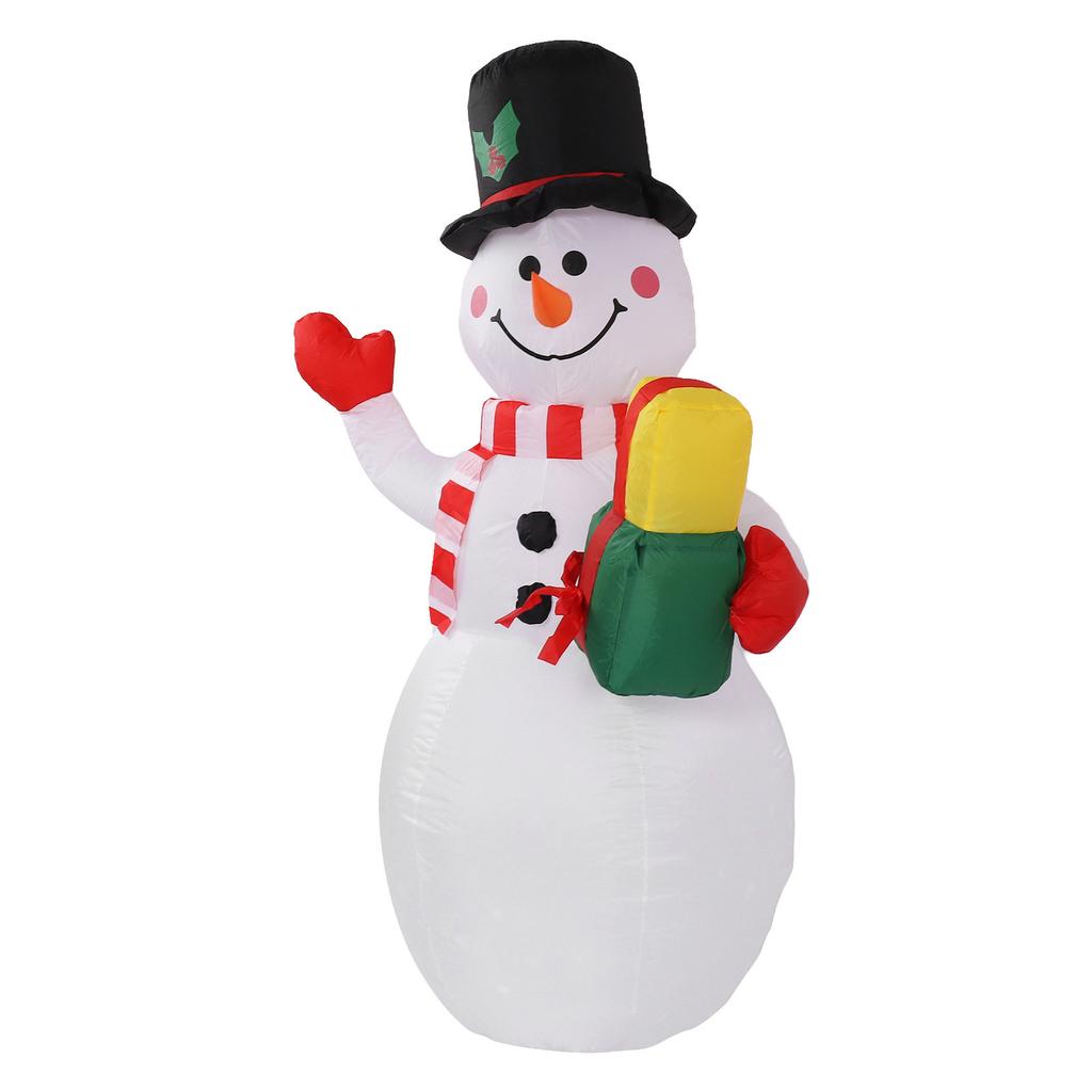 1.5m Inflatable Christmas Snowman Colorful Light Windproof Rope Automatic Blow Up Snowman for