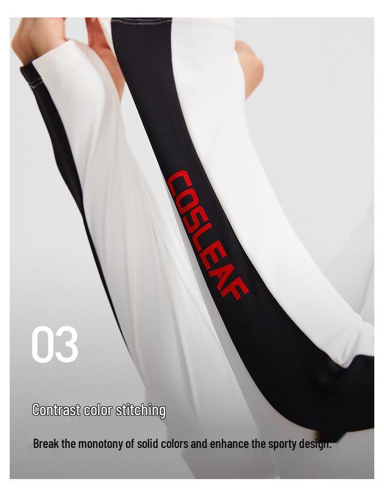 Women's Quick-Dry Long Sleeve Half-Zip Color Block Running Top