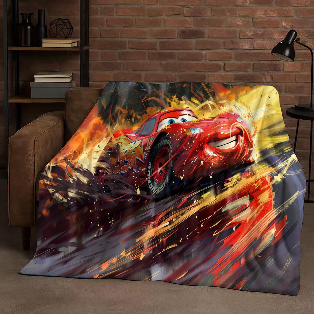Sanrio Cartoon Cars Lightning McQueen Christmas Gift Flannel Blanket,Ultra Soft Plush Throw for Home Bedroom Bed Sofa Cover Kids
