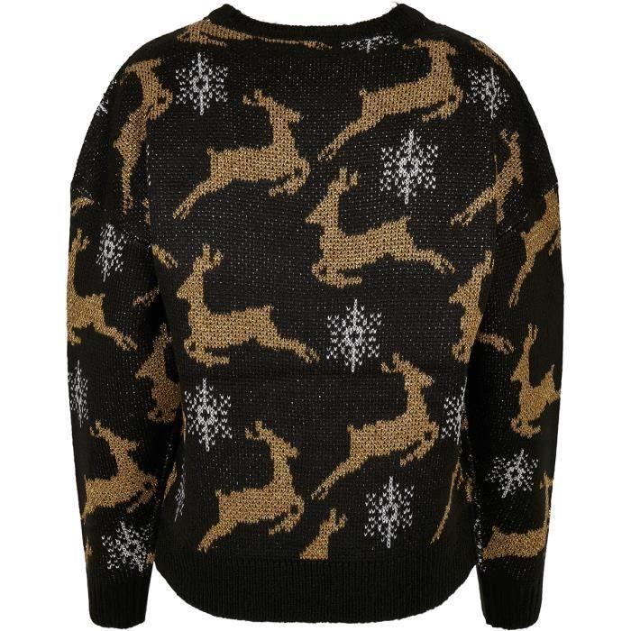Pull De Noël Oversize Femme - Urban Classics - Noir - Col arrondi - Pour Adulte