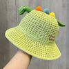 Pălărie de protecție solară pentru copii, de vară, cu plasă subțire, cu boruri largi, tip pescar, pentru băieți și fete, versatilă, cu dinozaur, de primăvară, pentru plajă, drăguță