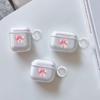 A transparent earphone case with fashionable bow pattern, suitable for AirPods 1/1/Pro/Pro1