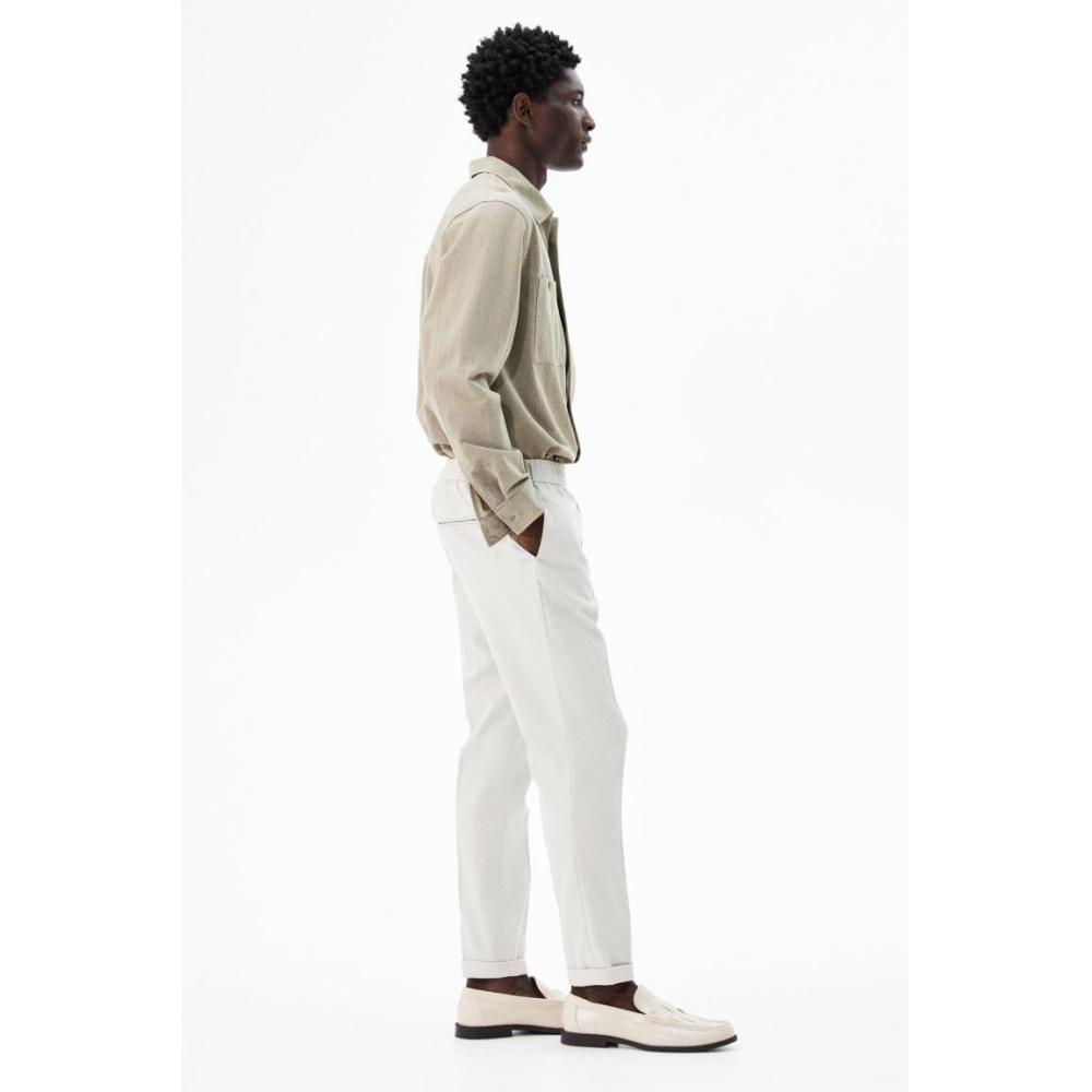 H M sliM Fit Twill Pants ligHt Beige
