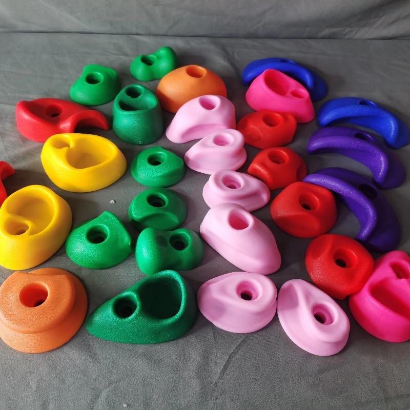 30pcs/set Rock Climbing Holds Wood Wall Climbing Stones Toys Kids Playground Game Hand Feet Hold Grip Kit Outdoor Indoor Game