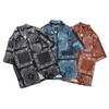 Men Shirt Turn-down Collar Vintage Style Soft Fabric Loose Type Summer Tops Daily Clothes