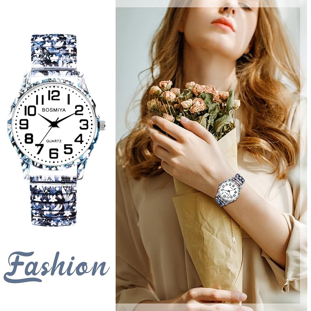 Bohemia Elastic Belt Watch Gray with Arabic Numerals, Analog Quartz, Water Resistant, Unisex Fashion Accessory