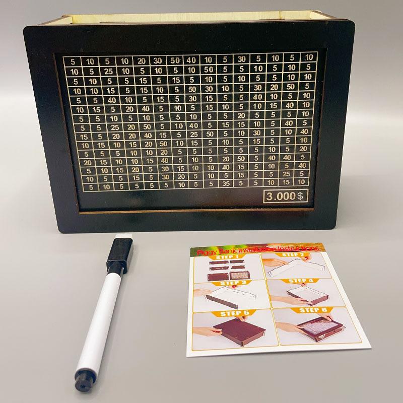 1000/2000/3000/5000/10000 EUR USD Saving Money Box Wooden Diy Piggy Bank Money Storage Bank With Counting Tool Creative Gift