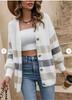 Autumn new European and American knitted cardigan women's lazy sweater jacket long-sleeved imitation mink women's clothing
