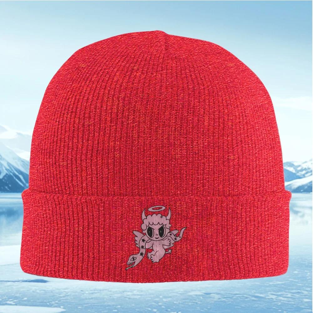 Angel Demon Wings Halo Snake Star Cute Unisex Women Unisex Knitted Hat Beanie Pullover Cap Winter Thermal Warm Christmas Outdoor Cy