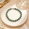Colorful Zircon Lucky Four-Leaf Flower Bracelet for Women Flower CZ Stone Gold Plated Tennis Bracelet Fragrance Jewelry