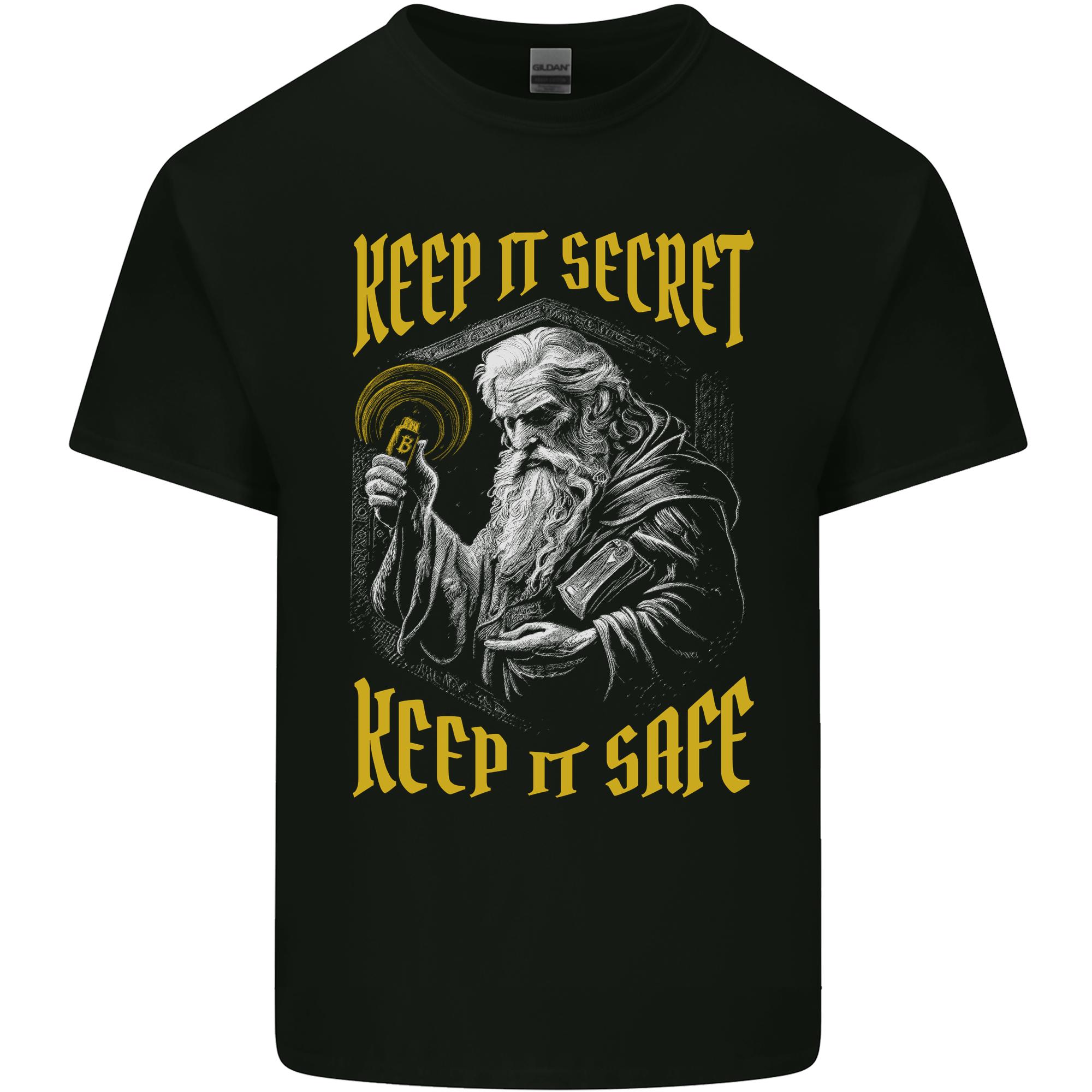 Crypto Keep it Secret Wizard Bitcoin Unisexs Light Cotton TShirt S