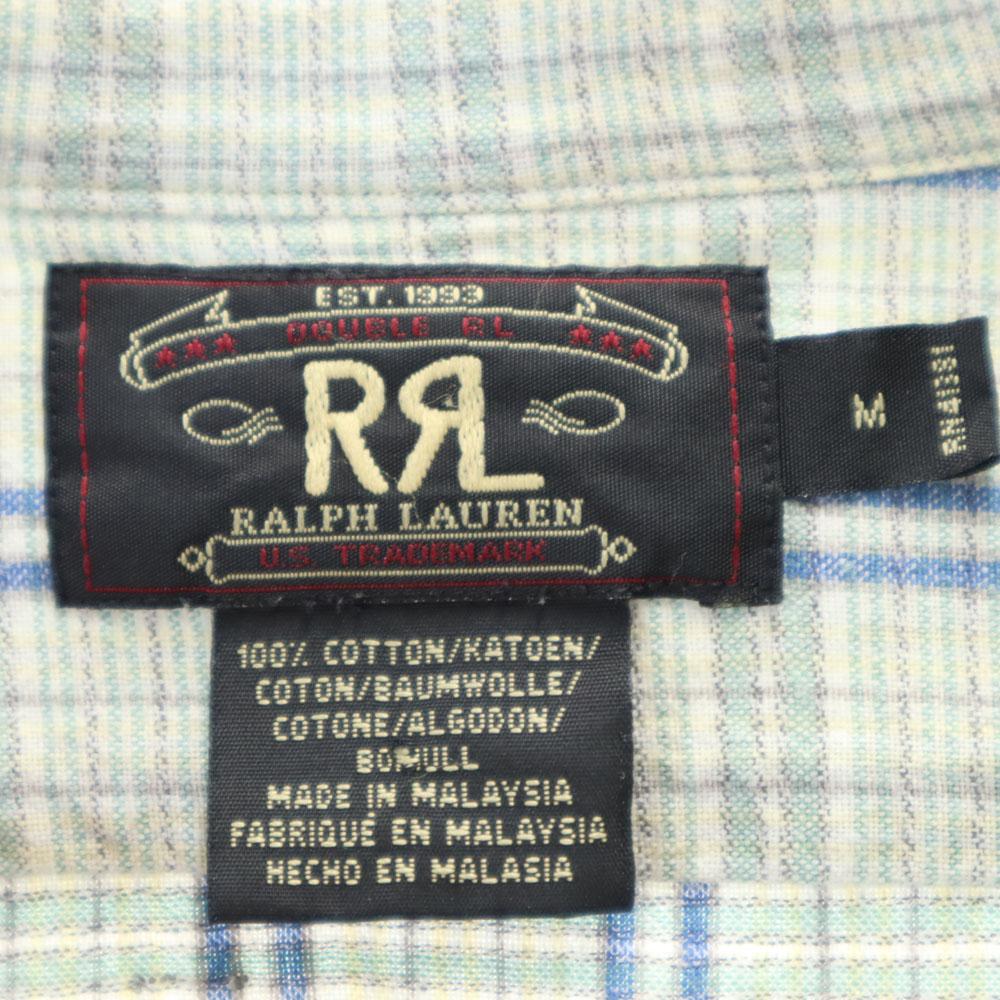 RRL 90s Initial tag Red 3 stars Old Check Pattern Long sleeve half button shirt Men's Used