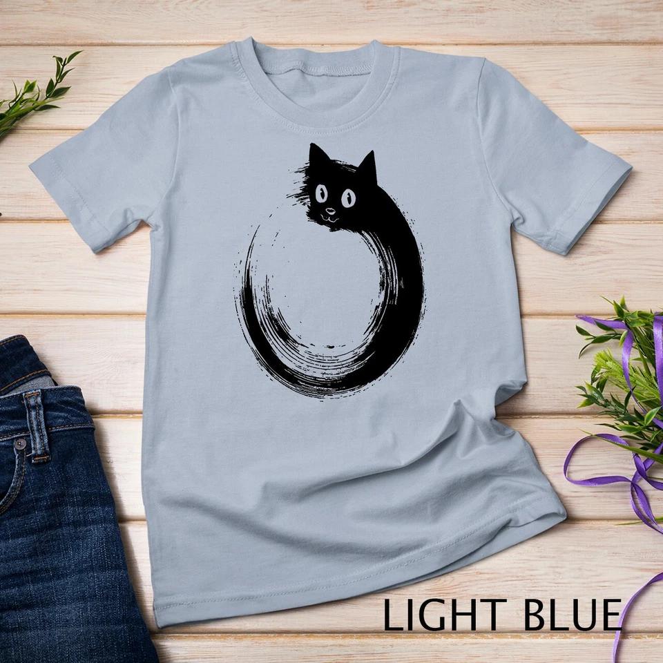 Cute Cat Zen Circle Meditation T-Shirt Unisex T-shirt 5 XL