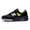 New Balance Nb 580 Classico Cucitura Tessuto Confortevole Assorbimento degli Urti Scarpe da Corsa Casual Basse Sneaker Unisex Nero Viola CMT580TF